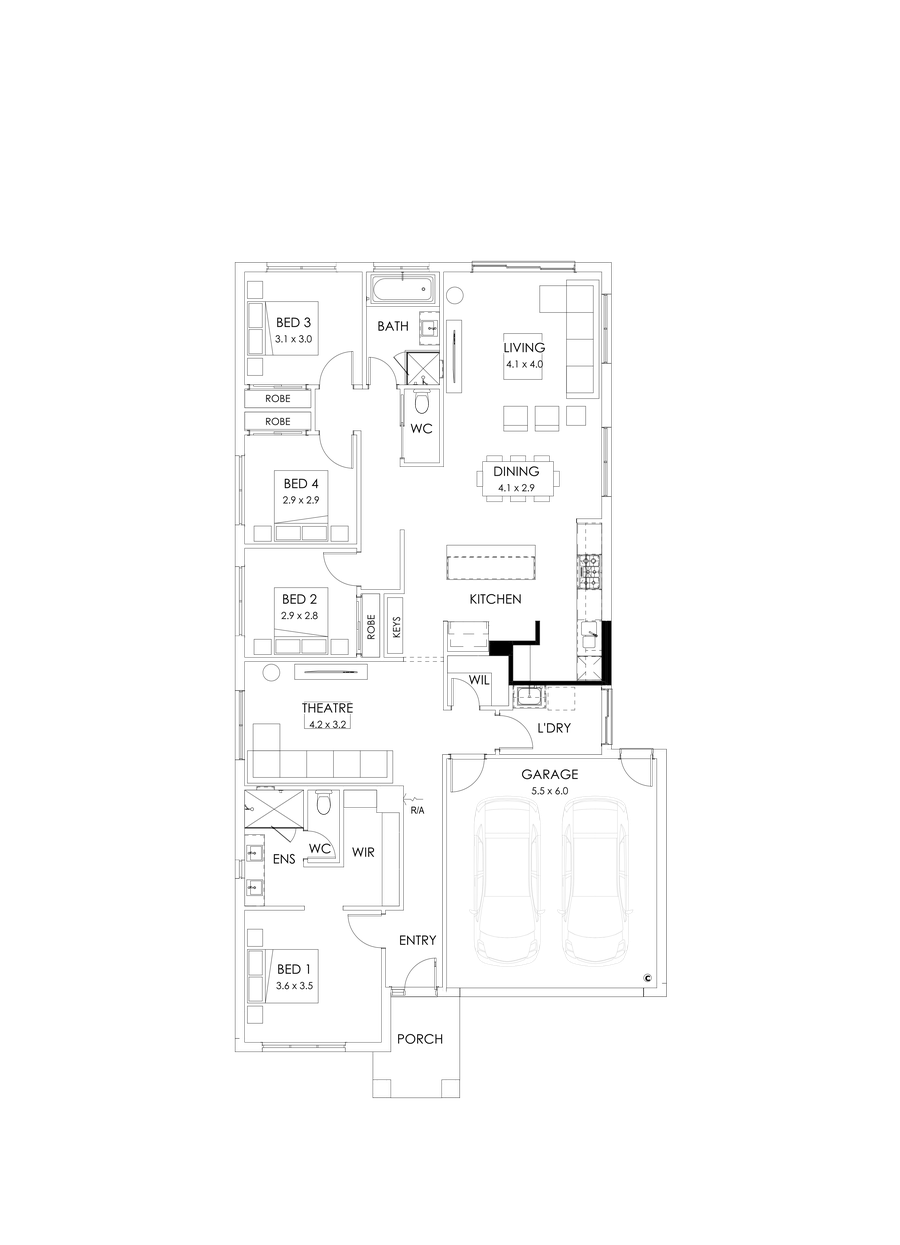 23  Floor Floorplan (Alternate kitchen  - Flipped)
