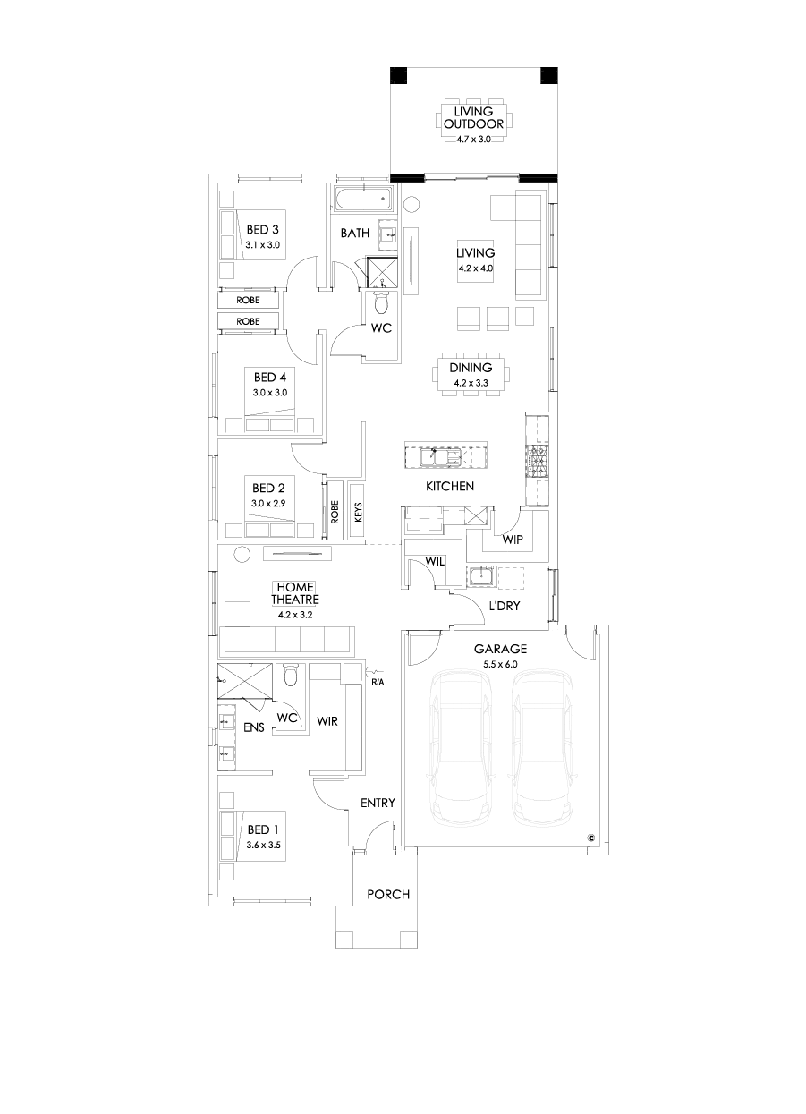 23  Floor Floorplan (Outdoor living - Flipped)