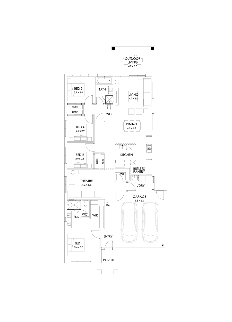 23  Floor Floorplan (Outdoor living - Flipped)