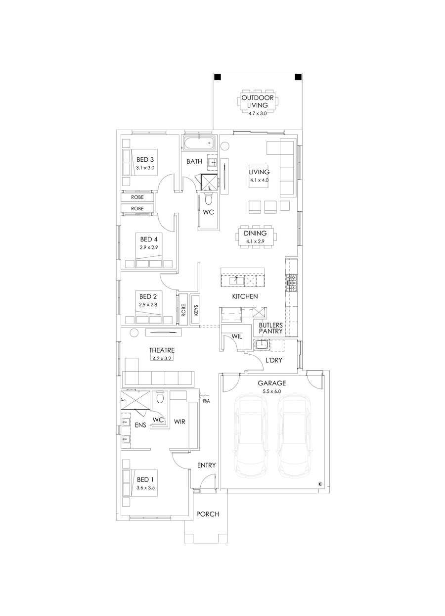 23  Floor Floorplan (Outdoor living - Flipped)