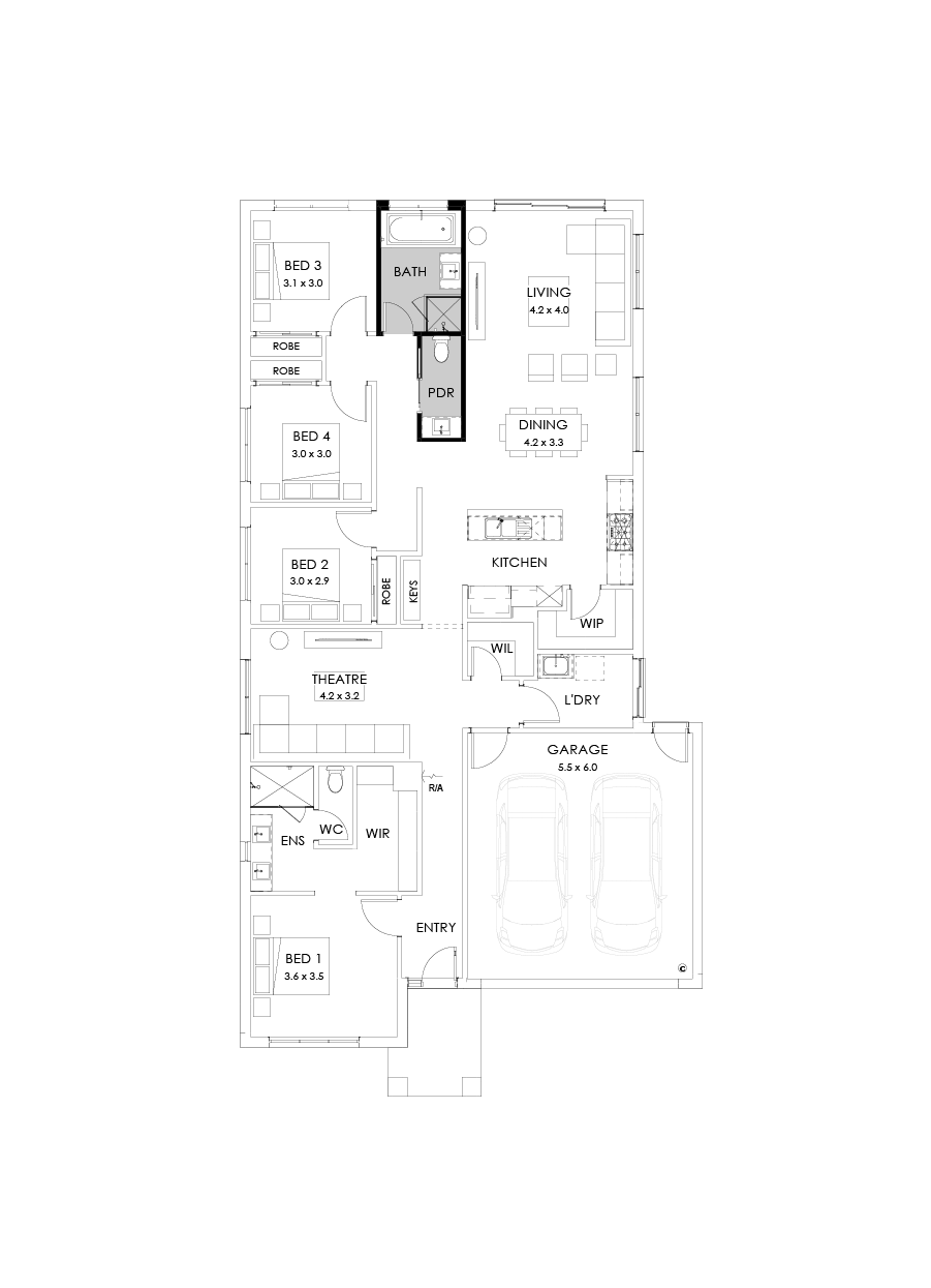 23  Floor Floorplan (Powder room - Flipped)
