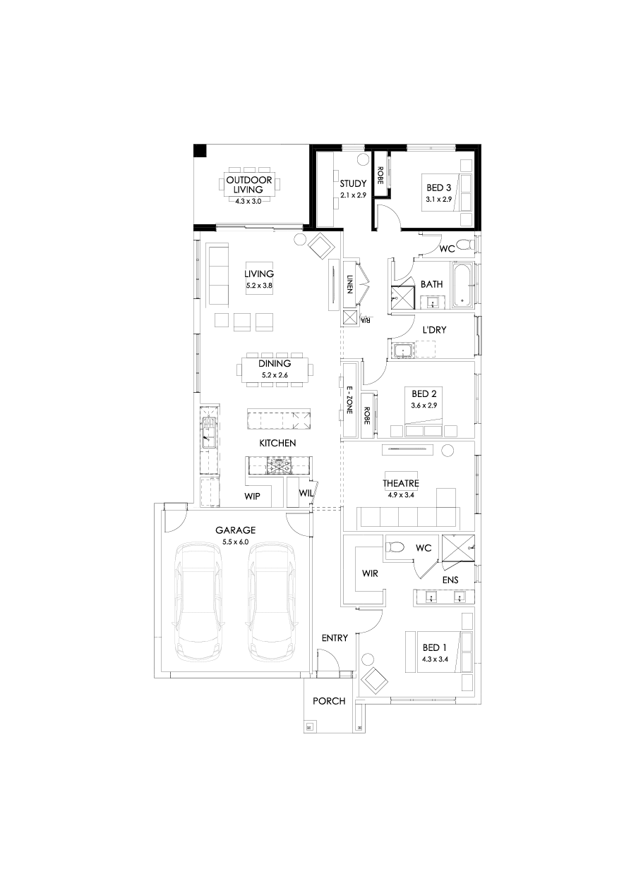25  Floor Floorplan (3 bedroom)