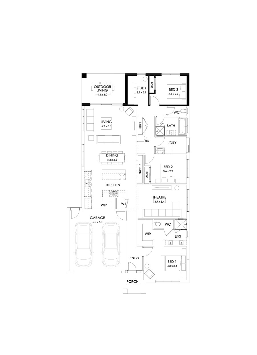 25  Floor Floorplan (3 bedroom)