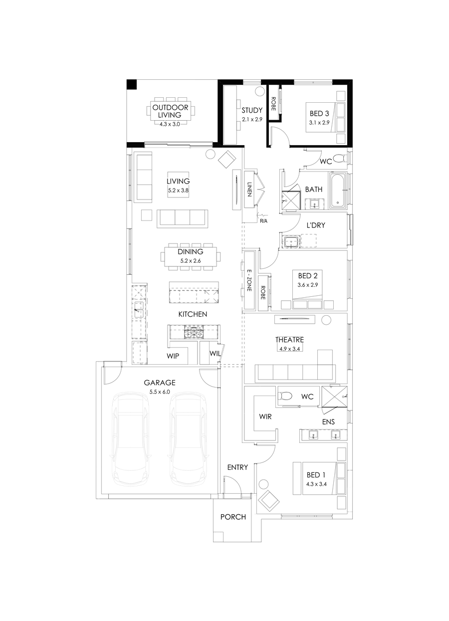 25  Floor Floorplan (3 bedroom)