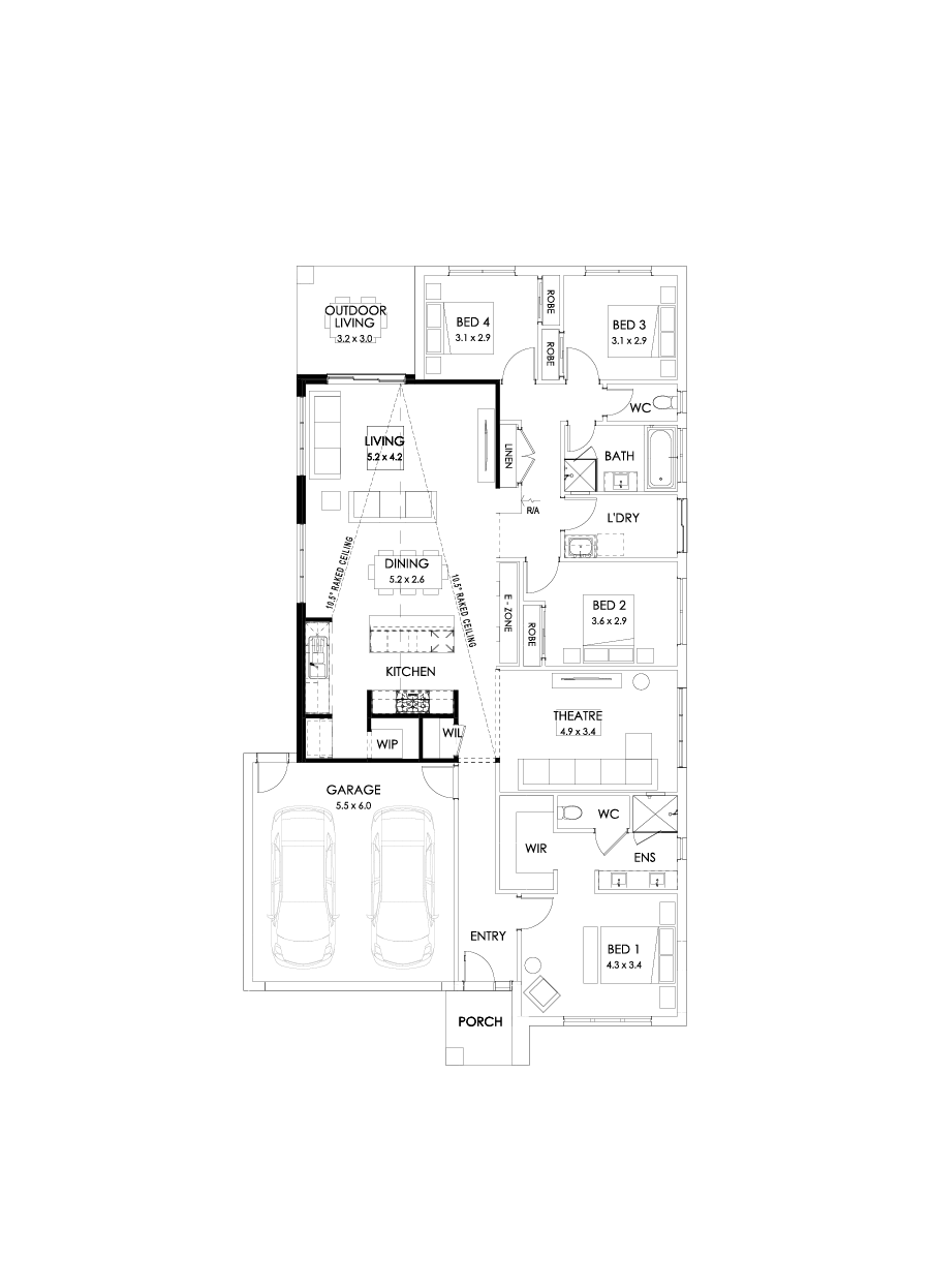 25  Floor Floorplan (Raked Ceiling 10.5 deg)