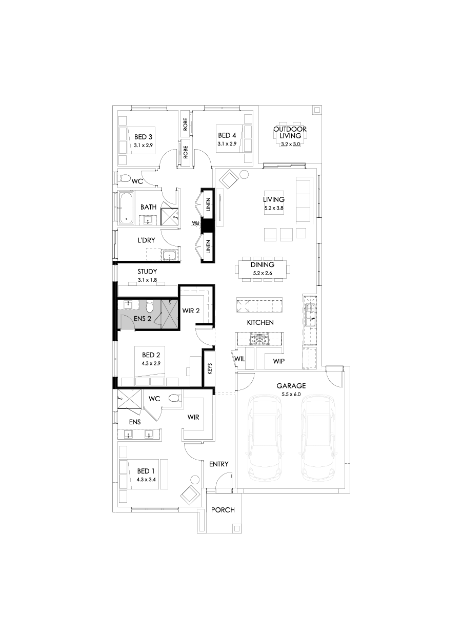 25  Floor Floorplan (Additional Ensuite - Flipped)