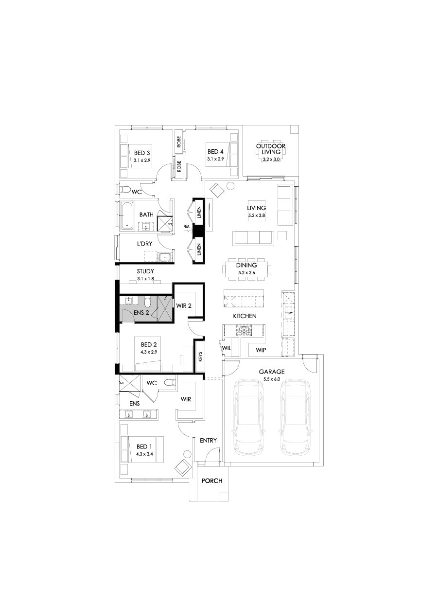 25  Floor Floorplan (Additional Ensuite - Flipped)