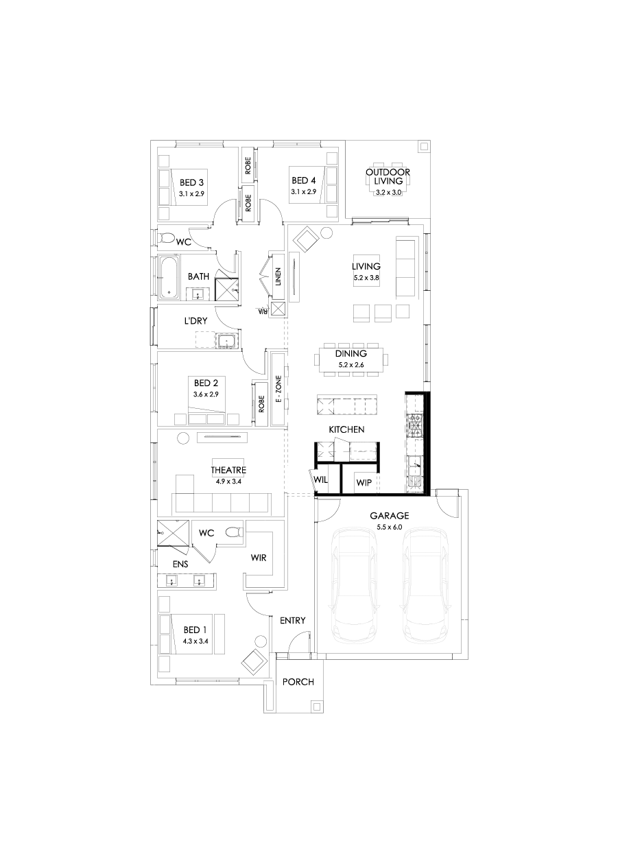 25  Floor Floorplan (Alternate Kitchen - Flipped)