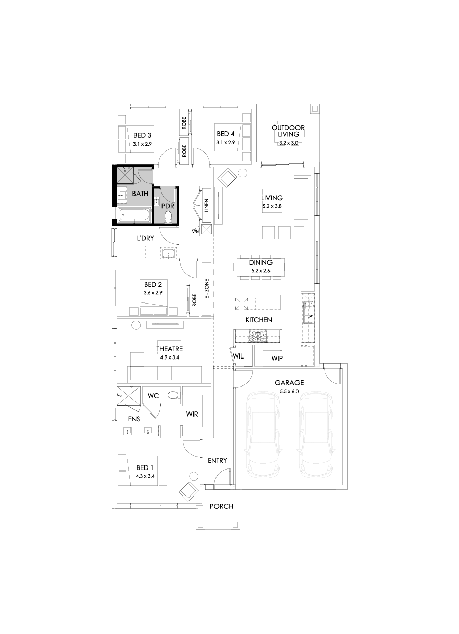 25  Floor Floorplan (Powder Room - Flipped)