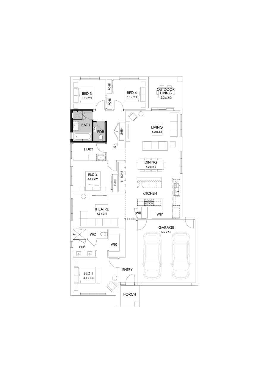25  Floor Floorplan (Powder Room - Flipped)