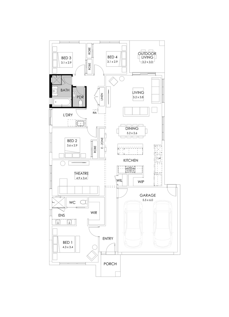 25  Floor Floorplan (Powder Room - Flipped)