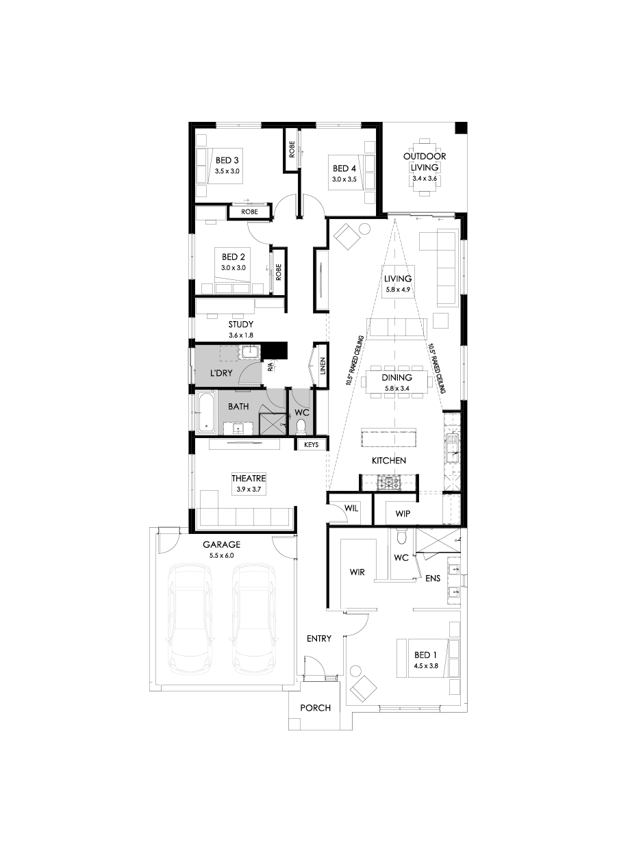 29  Floor Floorplan (Rear flip with raked ceiling 10.5 deg)
