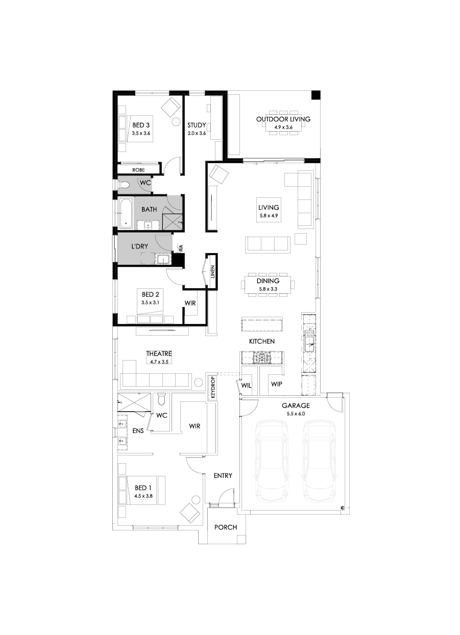 29  Floor Floorplan (3 bedrooms - Flipped)