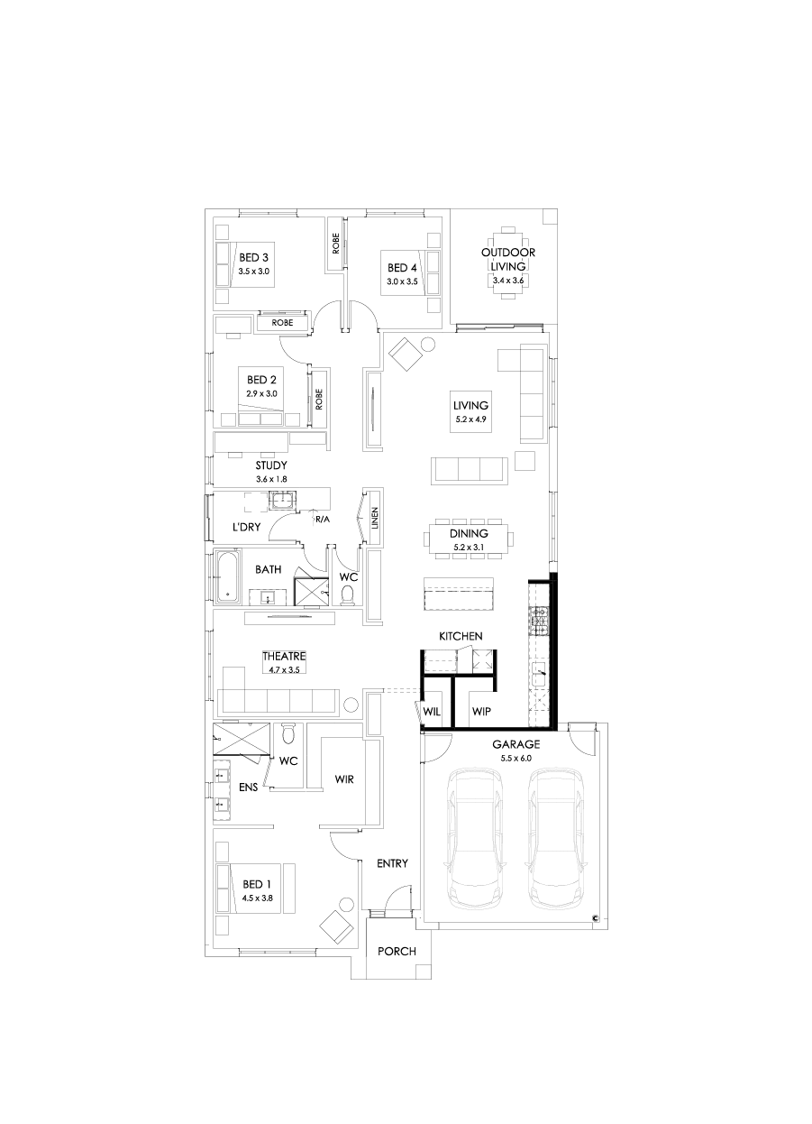 29  Floor Floorplan (Alternate kitchen - Flipped)