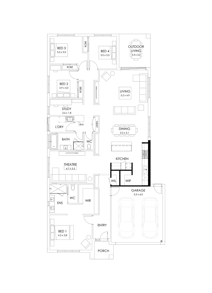 29  Floor Floorplan (Alternate kitchen - Flipped)