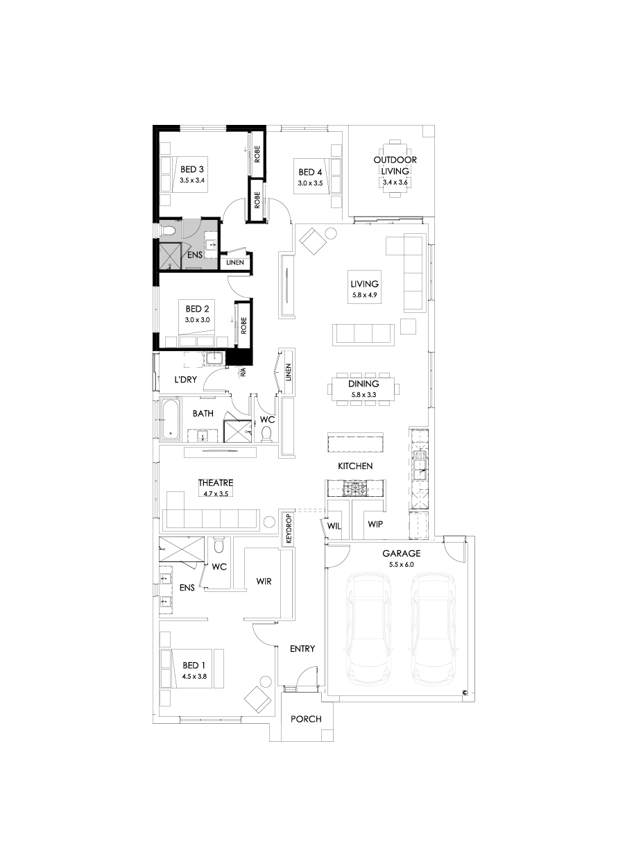 29  Floor Floorplan (Guest bedroom - Flipped)