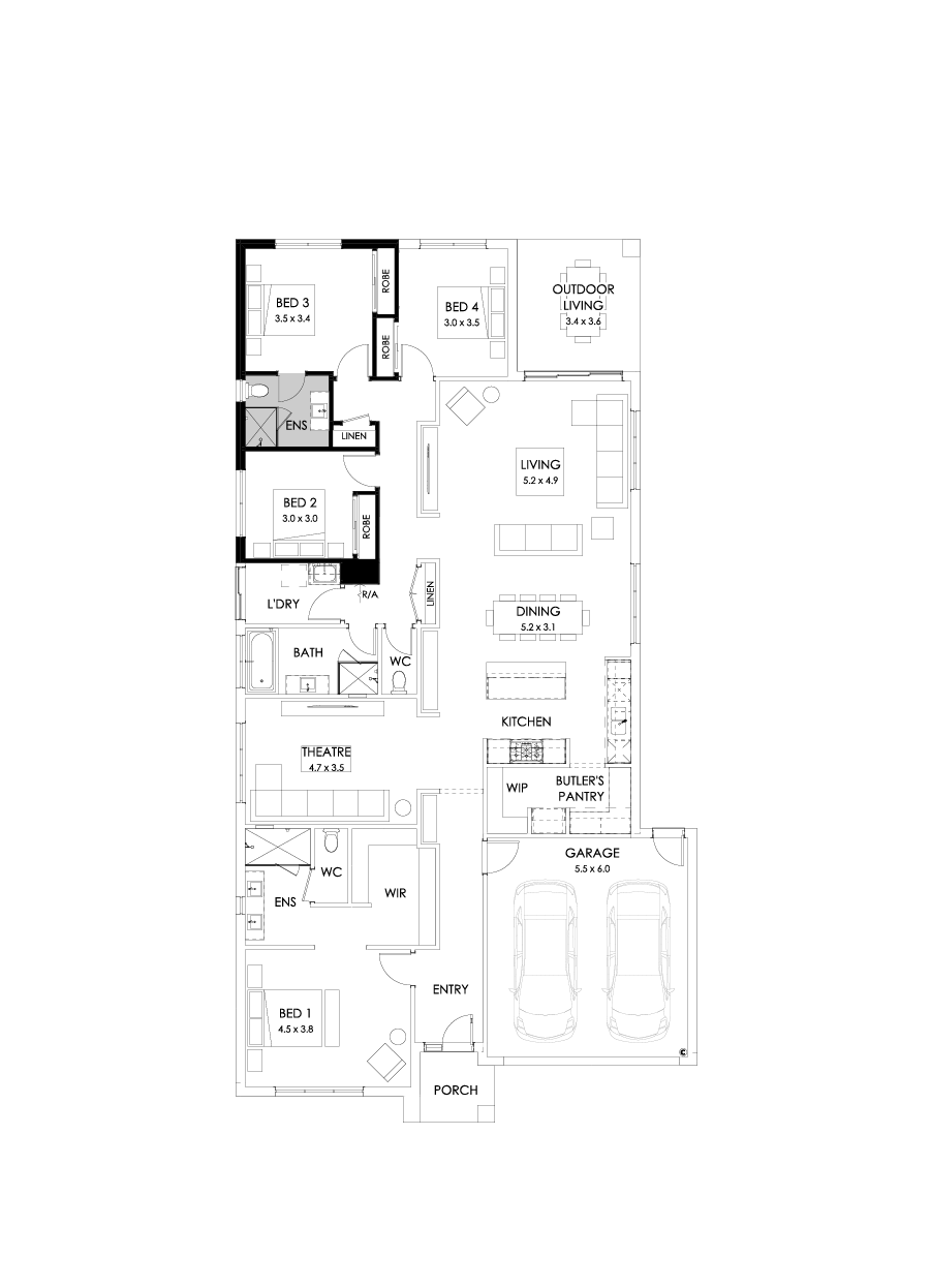 29  Floor Floorplan (Guest bedroom - Flipped)