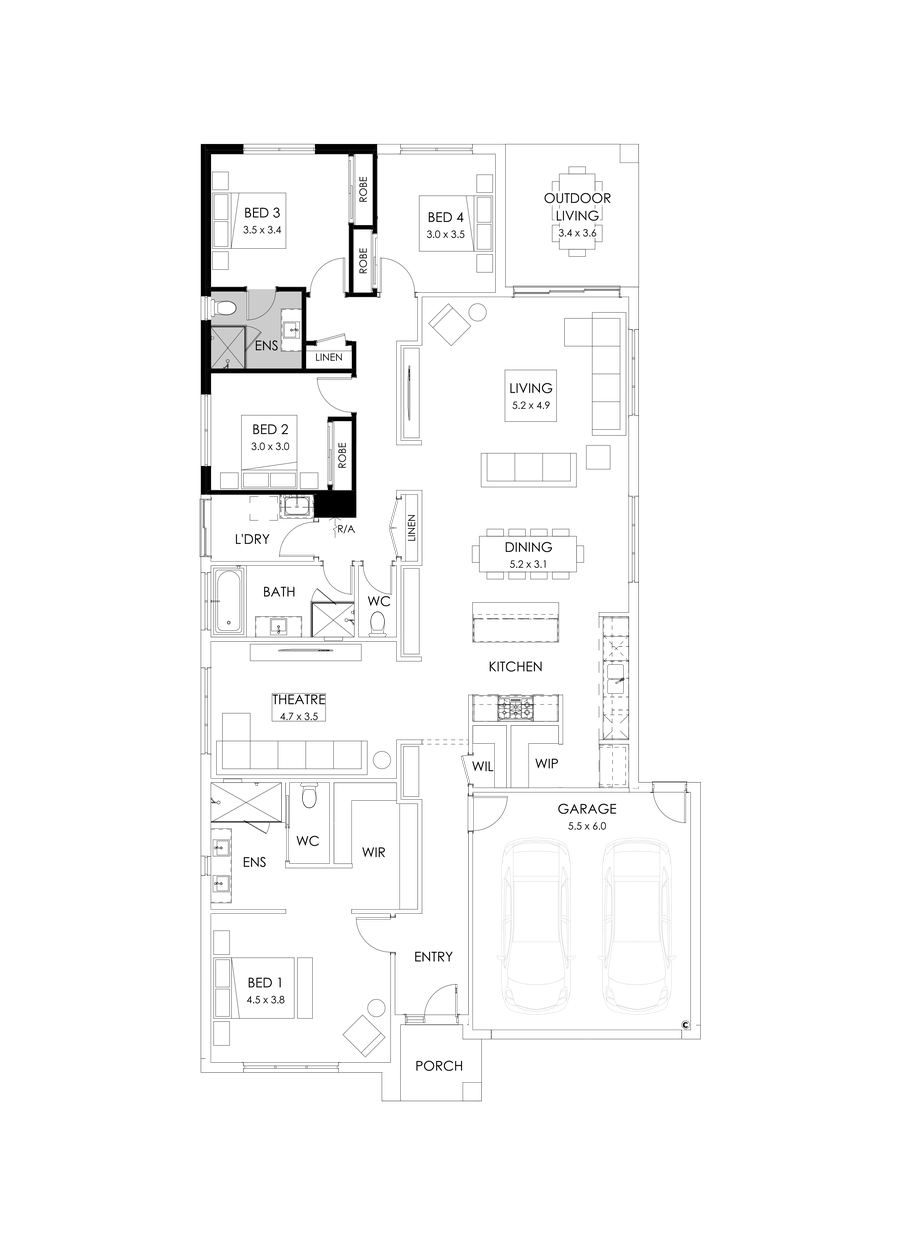 29  Floor Floorplan (Guest bedroom - Flipped)