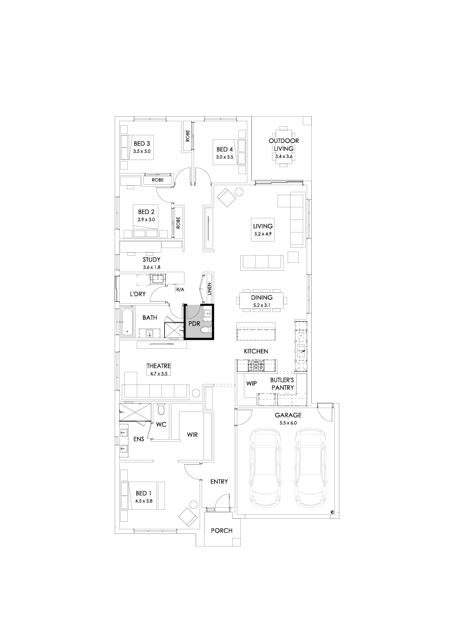 29  Floor Floorplan (Powder room - Flipped)