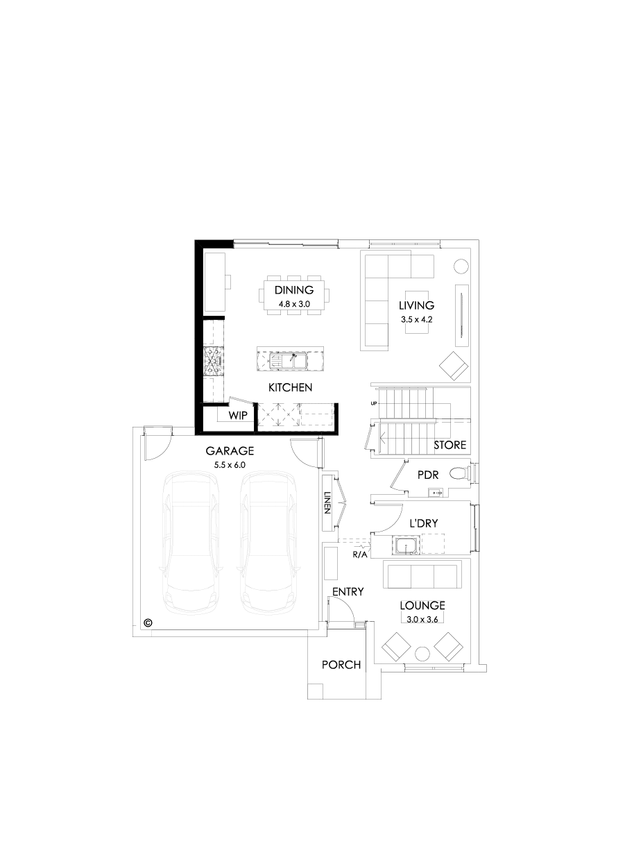 26 Ground Floor Floorplan (Alternate kitchen)
