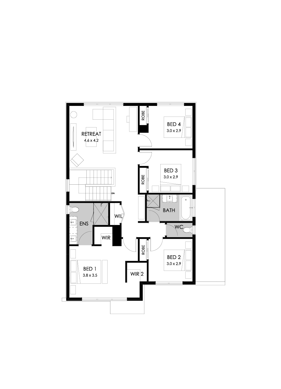 26 First Floor Floorplan (Standard  - Flipped)