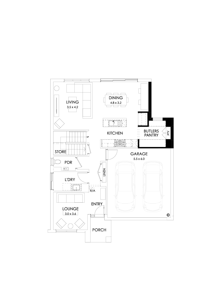 26 Ground Floor Floorplan (Butler’s pantry  - Flipped)