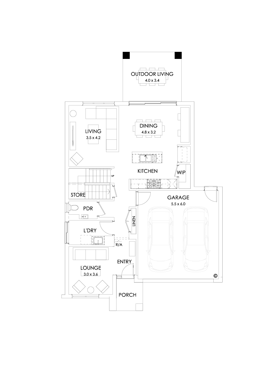 26 Ground Floor Floorplan (Outdoor living - Flipped)