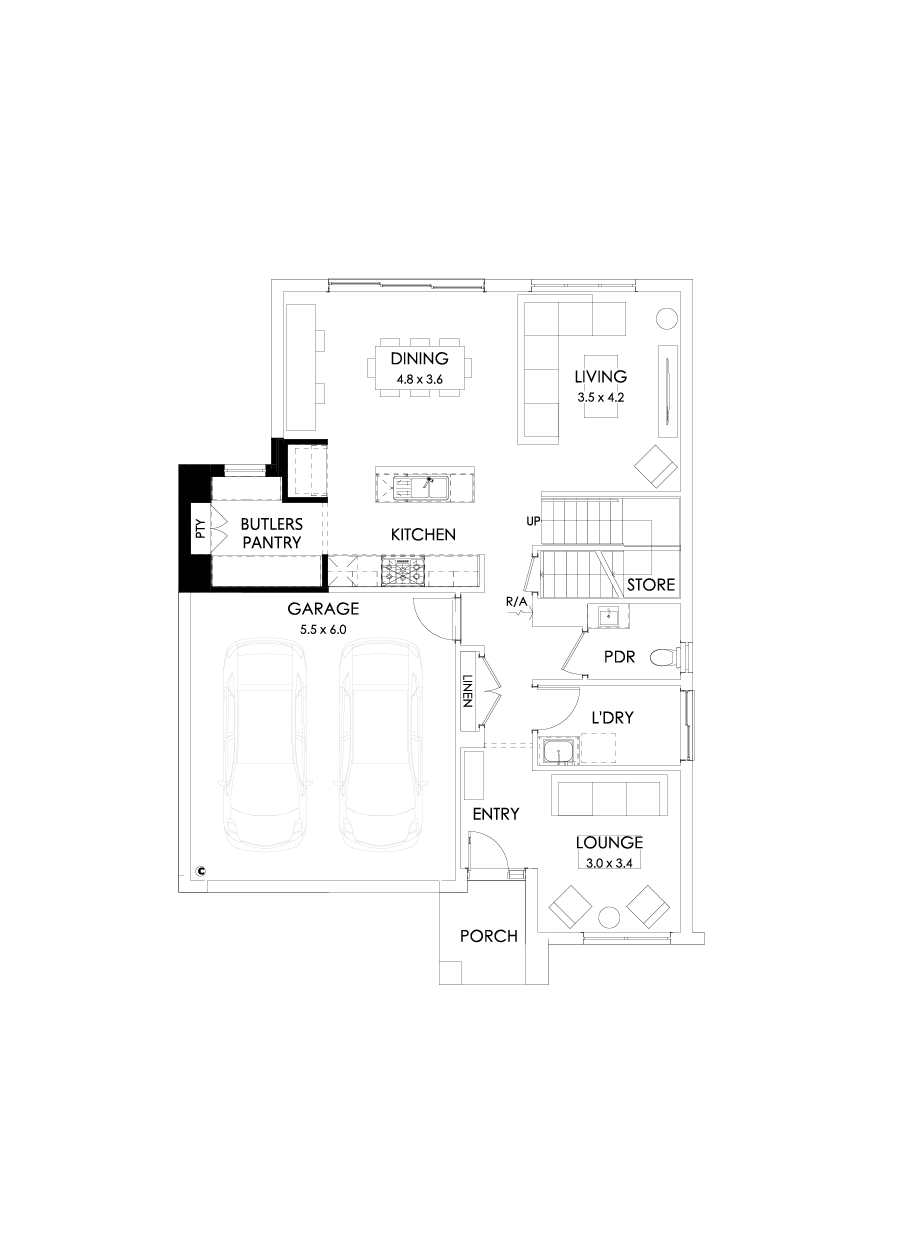 27 Ground Floor Floorplan (Butler's pantry - Included)