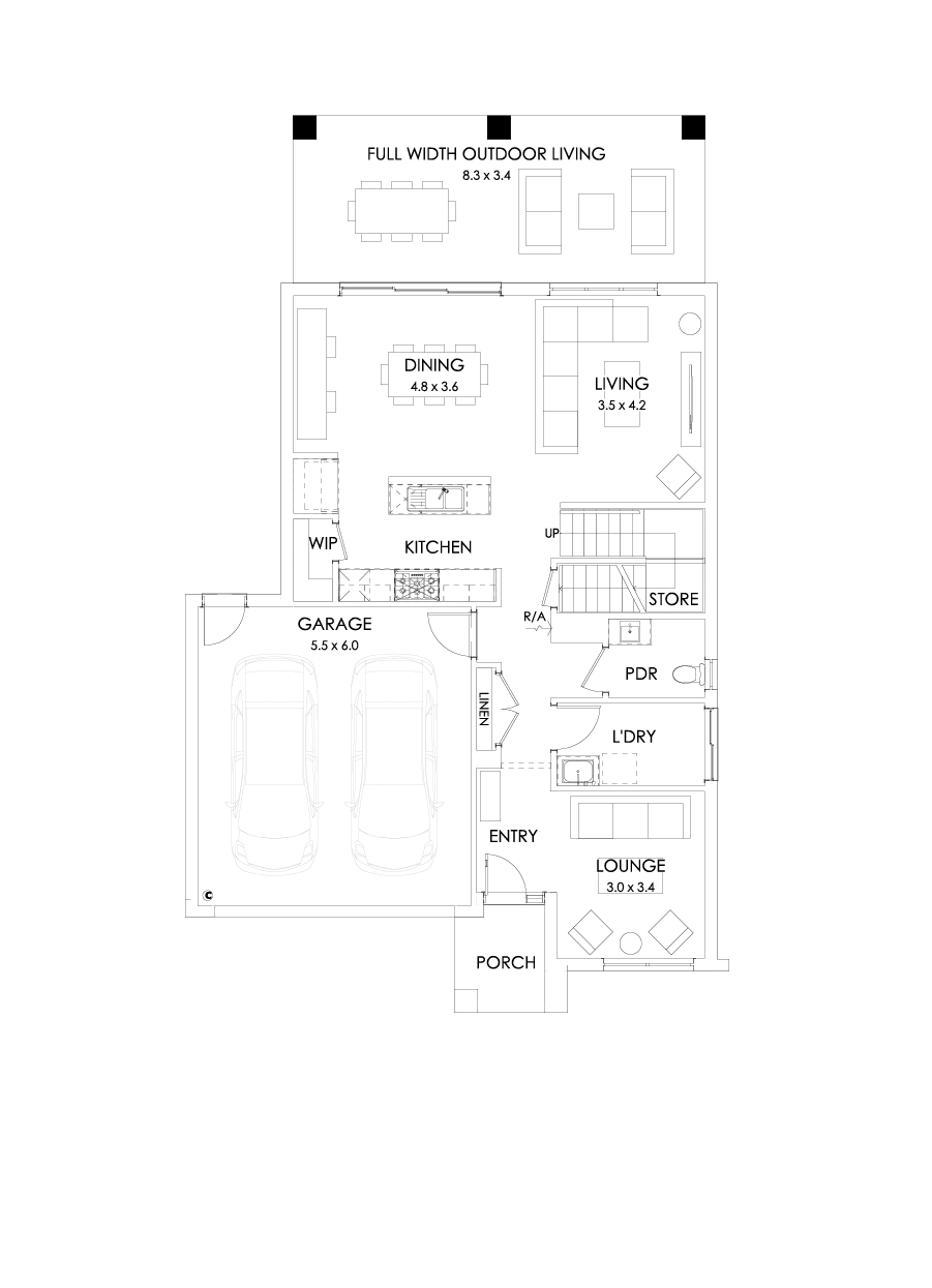 27 Ground Floor Floorplan (Full width outdoor living )