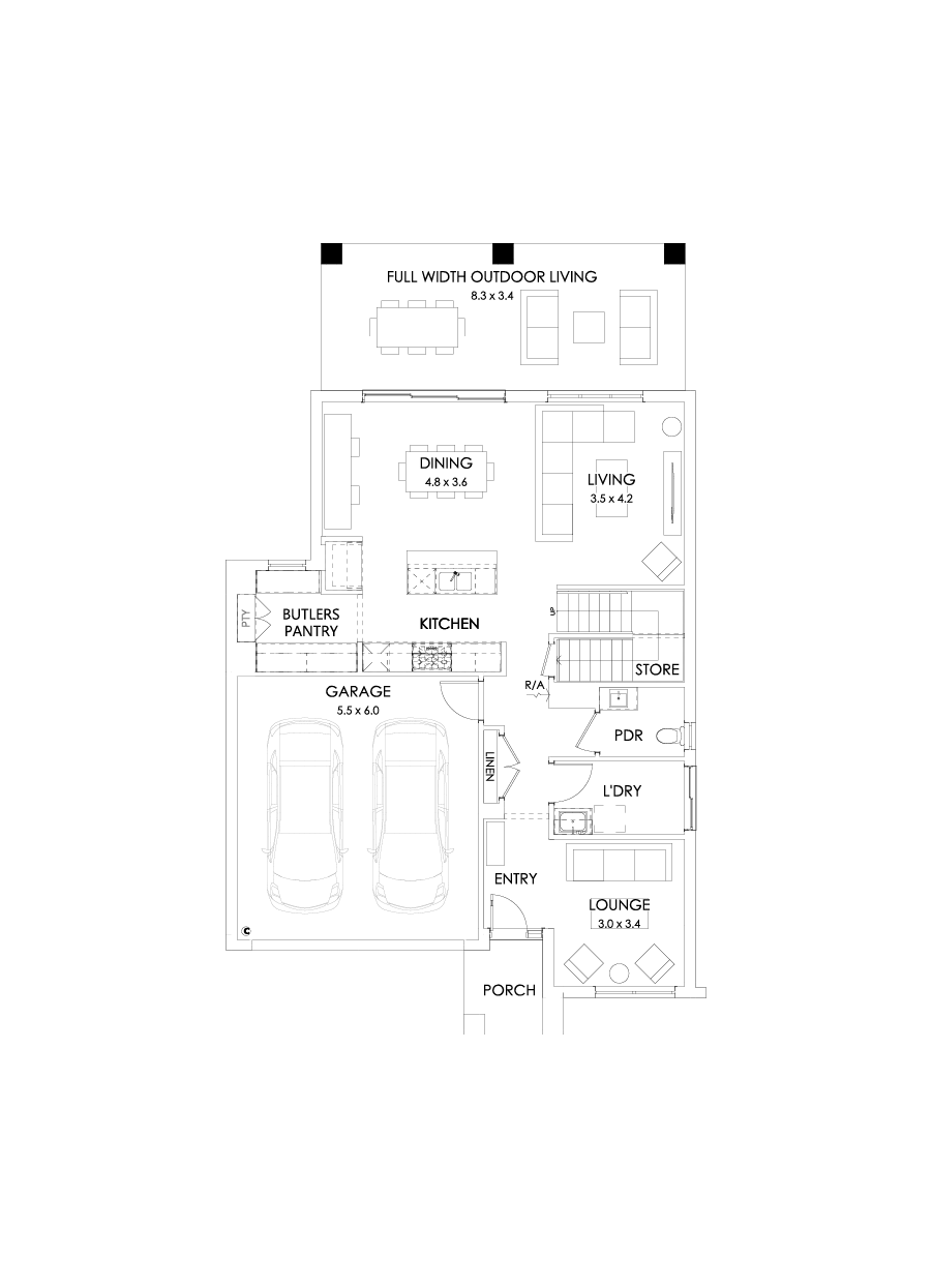 27 Ground Floor Floorplan (Full width outdoor living )
