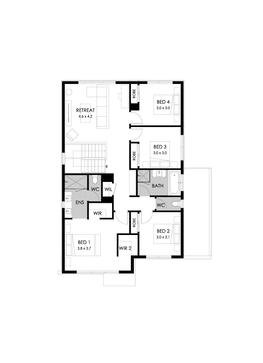 27 First Floor Floorplan (Standard  - Flipped)