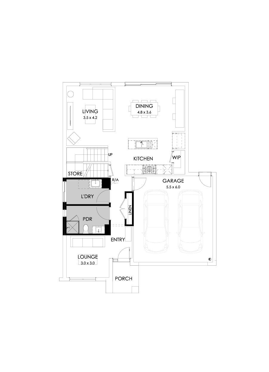 27 Ground Floor Floorplan (Shower to powder  - Flipped)