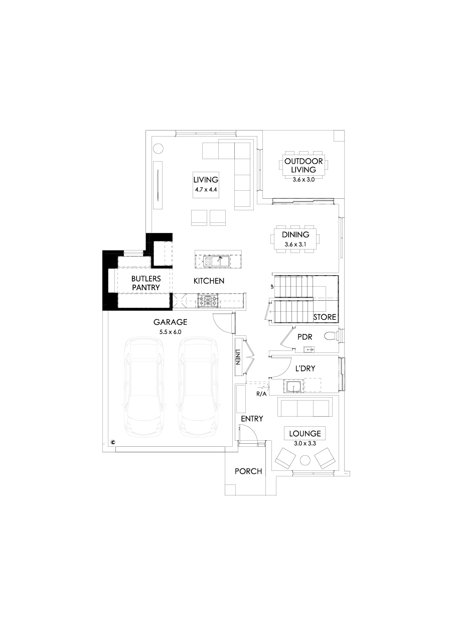 29 Ground Floor Floorplan (Butler's pantry - Included)