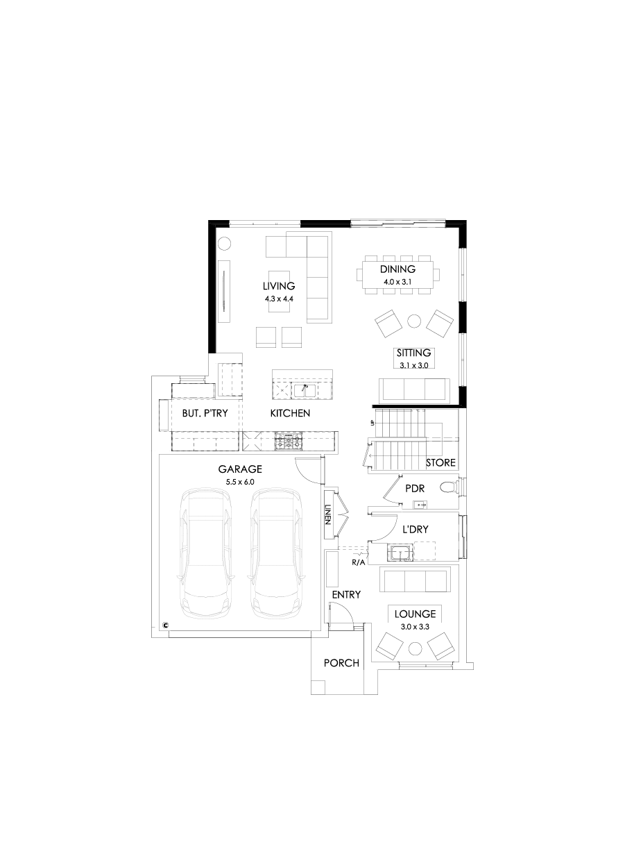 29 Ground Floor Floorplan (Larger living)