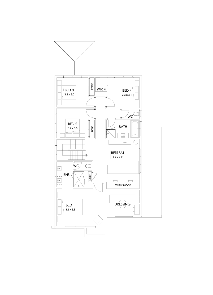 29 First Floor Floorplan (Grand outdoor living  - Flipped)