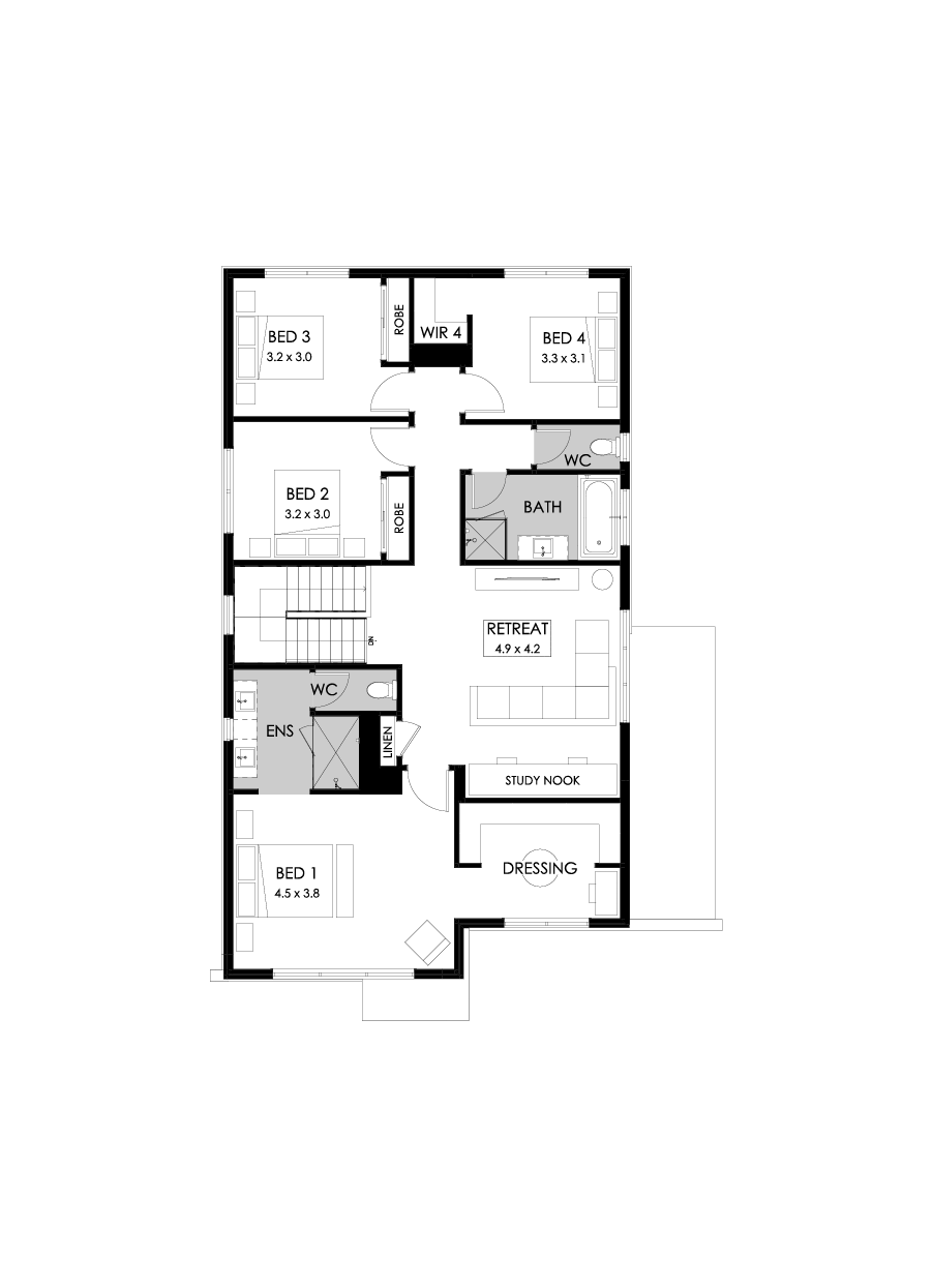 29 First Floor Floorplan (Standard  - Flipped)