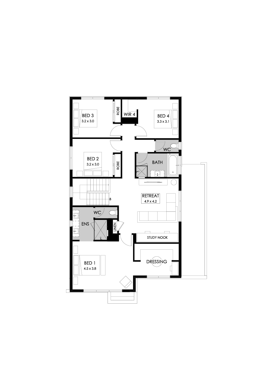 29 First Floor Floorplan (Standard  - Flipped)