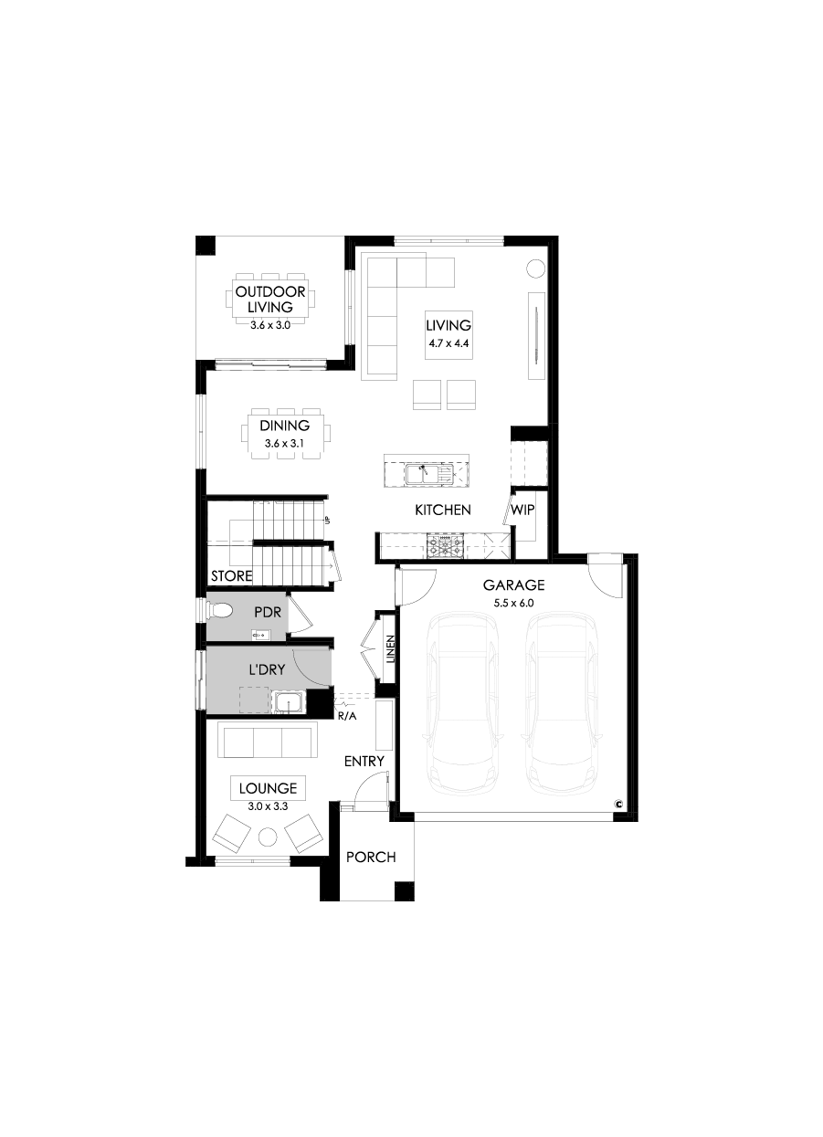 29 Ground Floor Floorplan (Standard  - Flipped)
