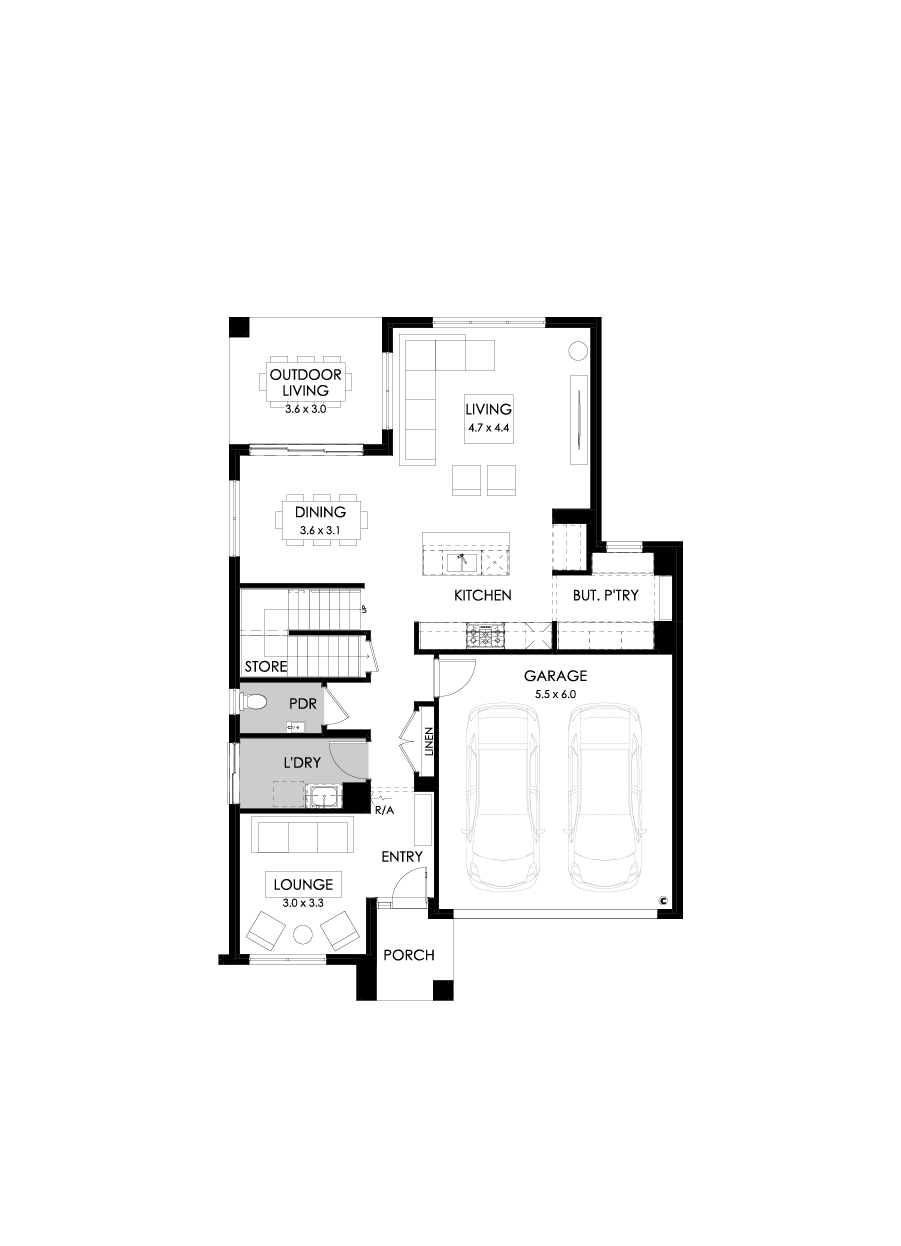 29 Ground Floor Floorplan (Standard  - Flipped)