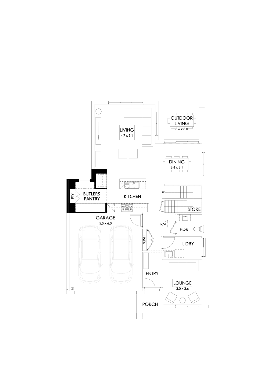 31 Ground Floor Floorplan (Butler's pantry - Included)