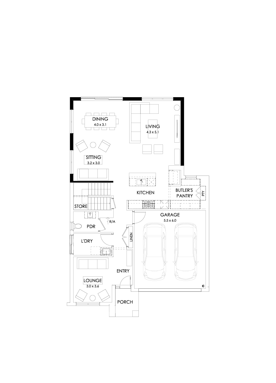 31 Ground Floor Floorplan (Larger living)
