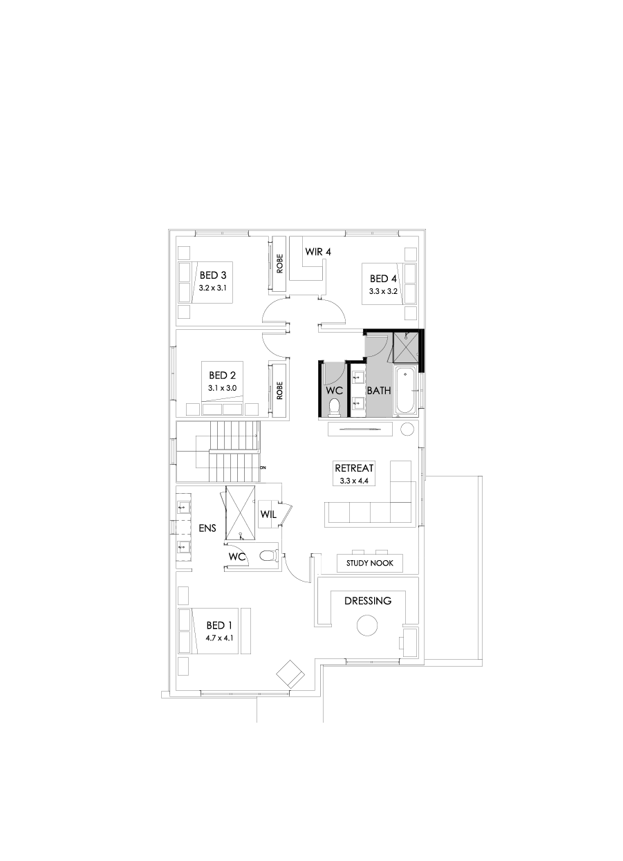 31 First Floor Floorplan (Bathroom upgrade - Flipped)
