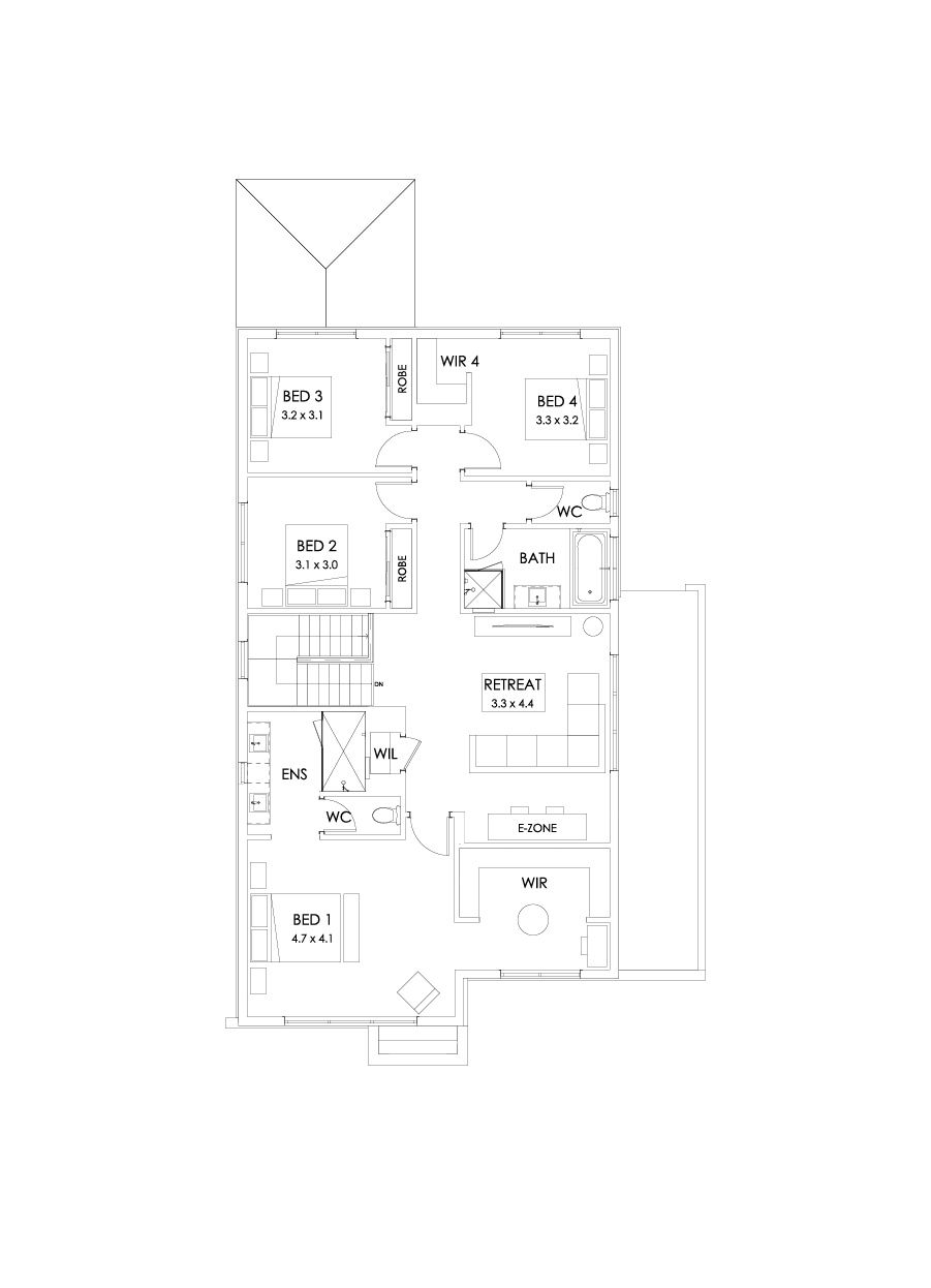 31 First Floor Floorplan (Grand outdoor living  - Flipped)
