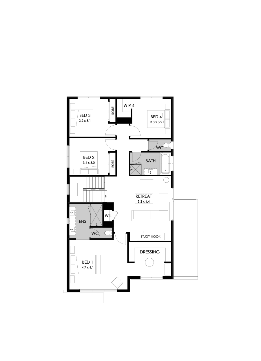 31 First Floor Floorplan (Standard  - Flipped)