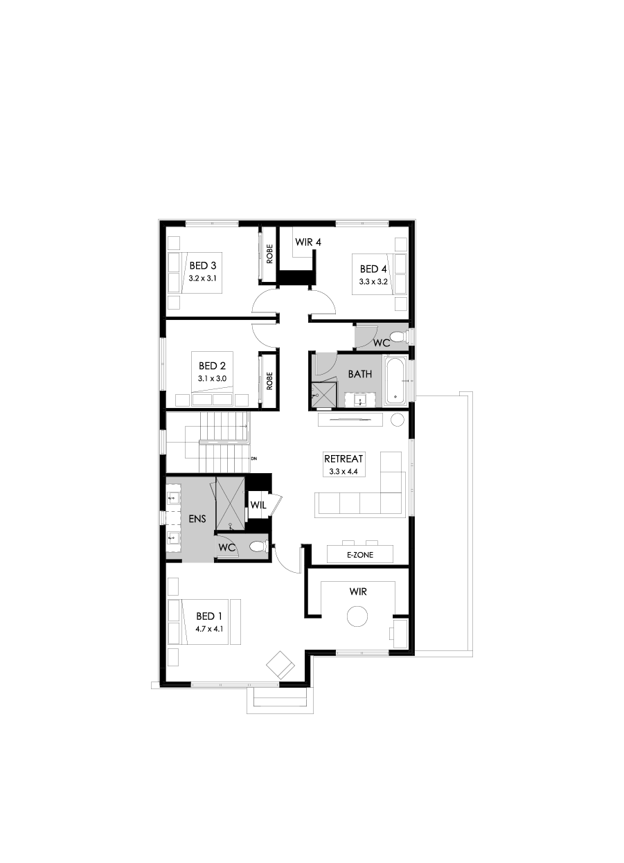 31 First Floor Floorplan (Standard  - Flipped)