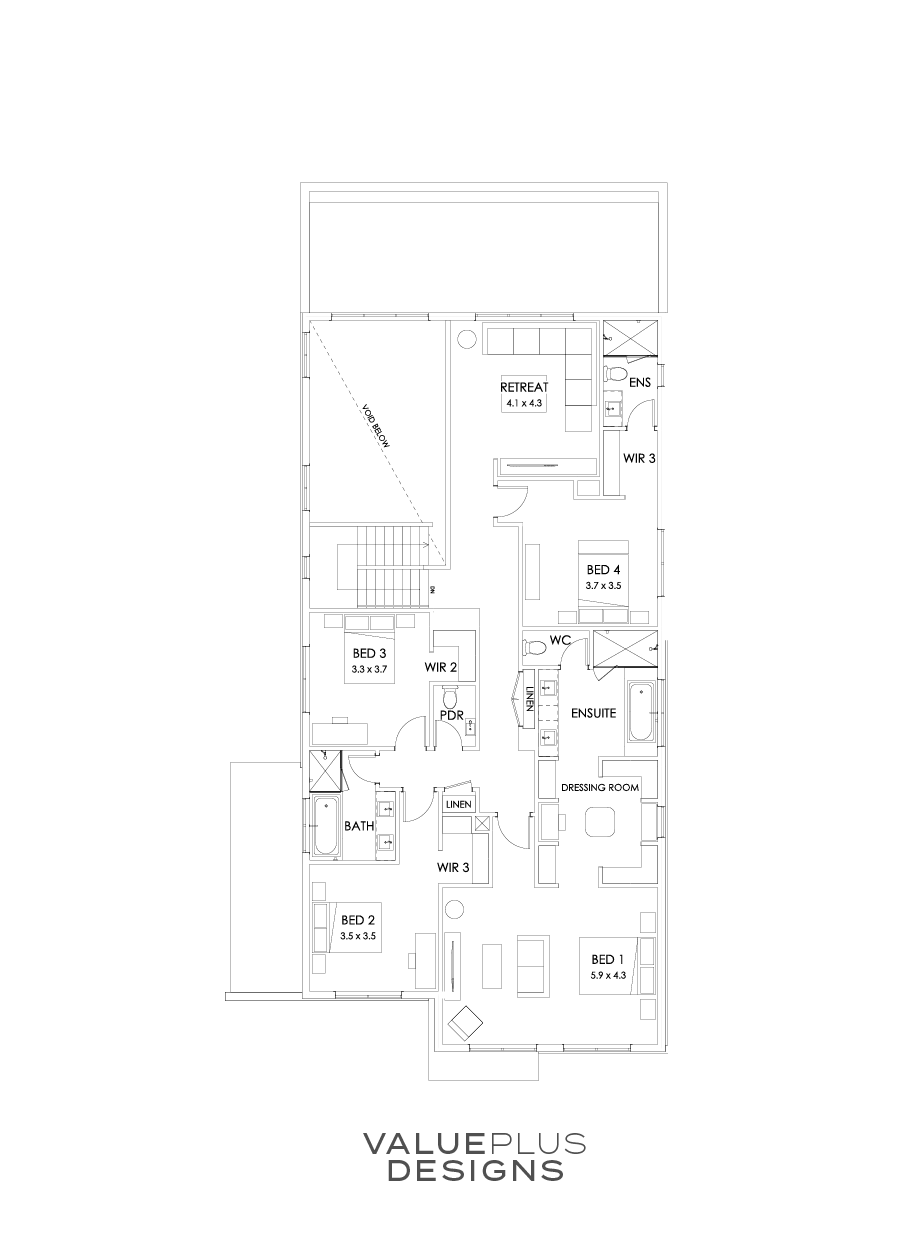 45 First Floor Floorplan (Larger Kitchen Dining)