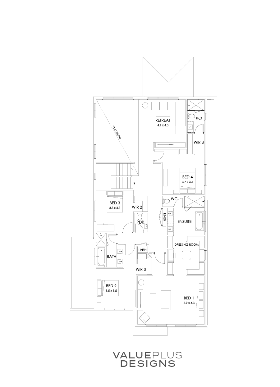 45 First Floor Floorplan (Larger Kitchen)