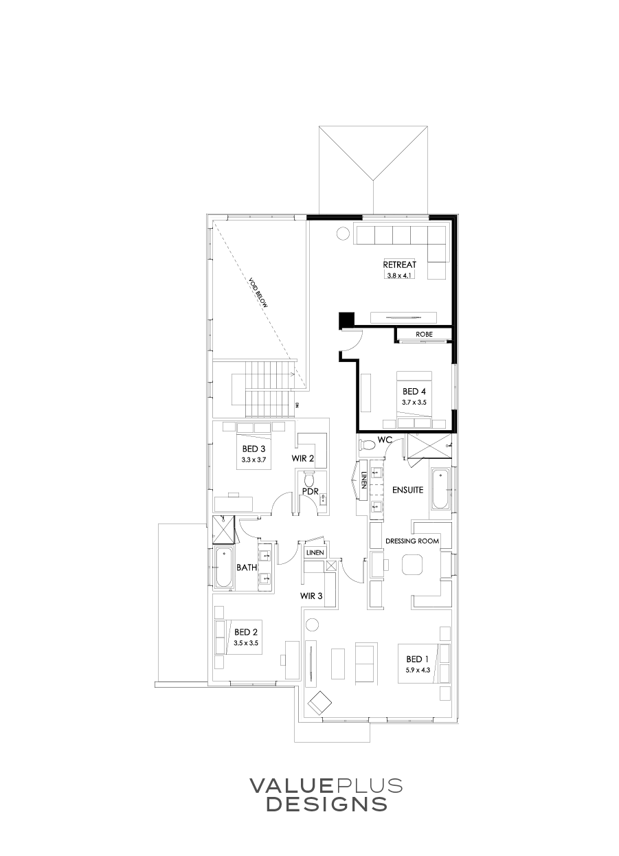 45 First Floor Floorplan (No Minor Ensuite)