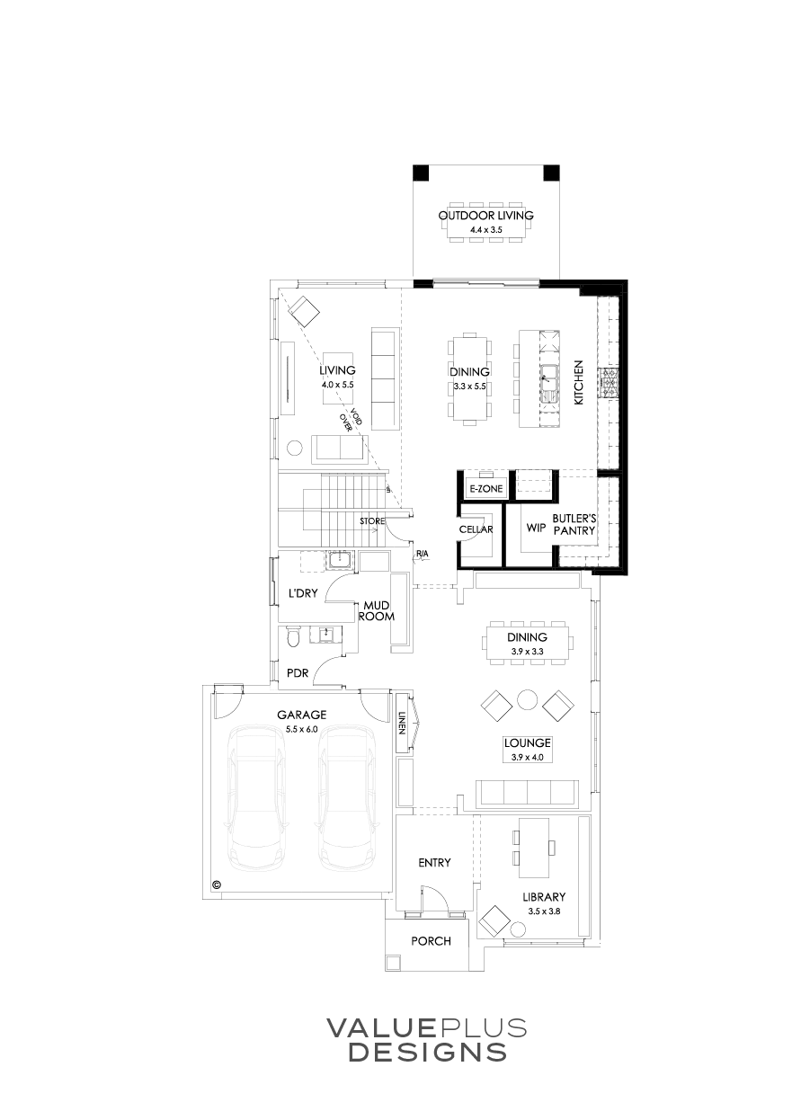 45 Ground Floor Floorplan (Larger Kitchen)