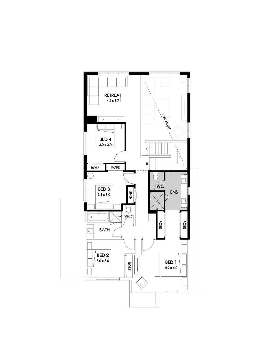 33 First Floor Floorplan (Rear flip)